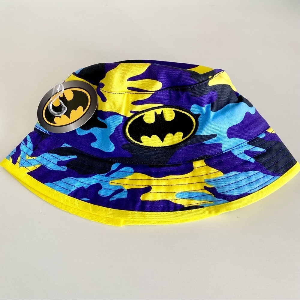 Batman Kids Camo Beach Hat - Blue, Yellow, Black